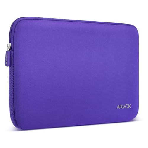 Arvok 13 13.3 14 Inch Laptop Sleeve Case for MacBook Pro/MacBook Air 13-14 inch, Water-Resistant Notebook Chromebook Computer Pouch, Carrying Bag Cover for HP/Dell/Lenovo/Asus/Acer, Purple - color: Purple, size: 13.3 inch