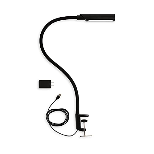 Reliable UberLight Flex 3200TL Task Light – LED Portable Desk Light with Clamp, USB Connection, 26.5” Flexible Gooseneck, 270° Rotational Head, 9 Light Settings, and up to 60,000 Hours of Use (Black) - color: Black