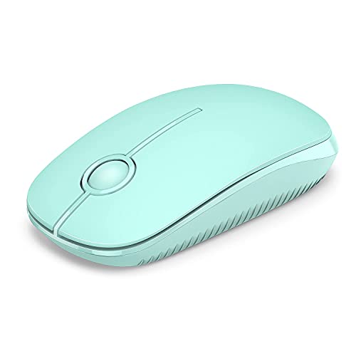 VssoPlor Wireless Mouse, 2.4G Slim Portable Computer Mice with Nano Receiver for Notebook, PC, Laptop, Computer (Mint Green) - color: Mint Green