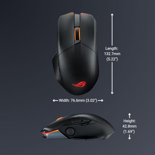 ASUS ROG Chakram X Origin Wireless Gaming Mouse – MMO/MOBA Design, Detachable Joystick, 11 Programmable Buttons Right-Handed, 123g, Tri-Mode Connectivity, 36K DPI, up to 150Hr Battery, PC/Mac Support - style: Chakram X