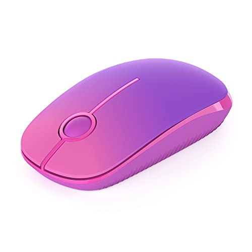 VssoPlor Wireless Mouse, 2.4G Slim Portable Computer Laptop Mouse with Nano Receiver Quiet Silent Optical Mice for Notebook, PC, Laptop, Computer-Gradient Purple - color: Gradient Purple
