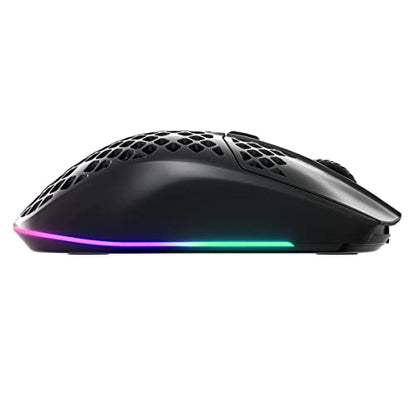 SteelSeries Aerox 3 Wireless - Super Light Gaming Mouse - 18,000 CPI TrueMove Air Optical Sensor - Ultra-lightweight Water Resistant Design - 200 Hour Battery Life - size: Wireless