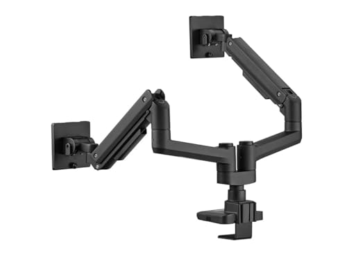 Monoprice Heavy Duty Dual Monitor Gas Spring Desk Mount - Up to 35in/44 lbs Ultrawide Screens, Detachable VESA 100x100/75x75 Plate, Topside Installation