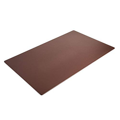 Dacasso Leather Desk Pad Without Side Rails - color: Chocolate Brown Leatherette, size: 24" x 38"