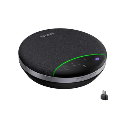 Yealink SP92 Bluetooth Speaker and Microphone with Dongle, Conference Speakerphone for Teams, 13ft 360° Omni Pickup, Full-Duplex Mic, Al Noise Reduction, 20H Call Time, USB C/A - color: Black- SP92 with Dongle