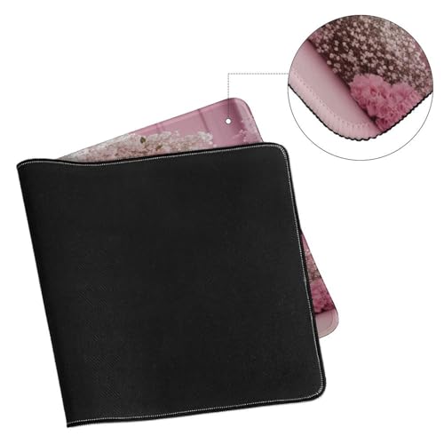 Valentine's Day Pink Cherry Blossom & Heart Large Extended Gaming Mouse Pad 30"x16" - XXL Computer Desk Mat for Keyboard and Mouse - Non-Slip Rubber Base & Durable Stitched Edges - color: Black-2, size: 30"Lx16"W