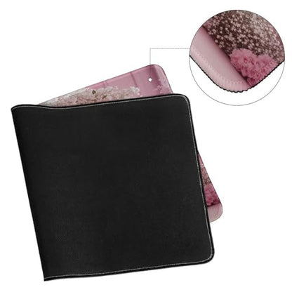 Valentine's Day Pink Cherry Blossom & Heart Large Extended Gaming Mouse Pad 30"x16" - XXL Computer Desk Mat for Keyboard and Mouse - Non-Slip Rubber Base & Durable Stitched Edges - color: Black-2, size: 30"Lx16"W