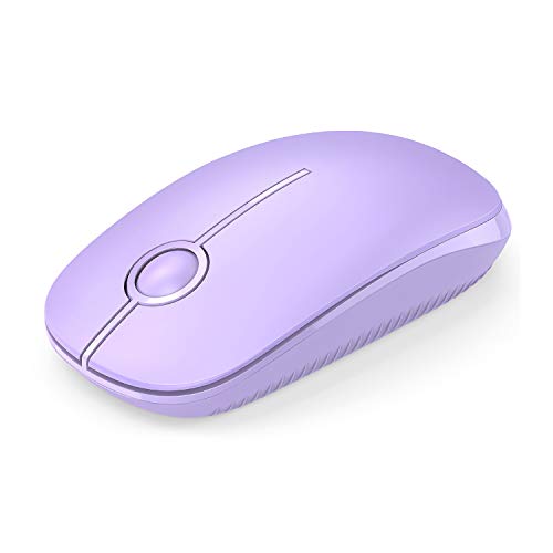 VssoPlor Wireless Mouse, 2.4G Slim Portable Computer Laptop Mouse with Nano Receiver Quiet Silent Optical Mice for Notebook, PC, Laptop, Computer-Light Purple - color: Light Purple