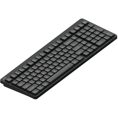 nuphy Node100 Wireless Mechanical Keyboard, Hot Swappable Custom Low Profile Keyboard, 103 Keys Computer Gaming Keyboards, Supports Touch Gestures, PBT Keycaps, RGB Backlit, Bluetooth/2.4GHz/USB-C - color: Gray Low Profile, size: Red Nano Switch