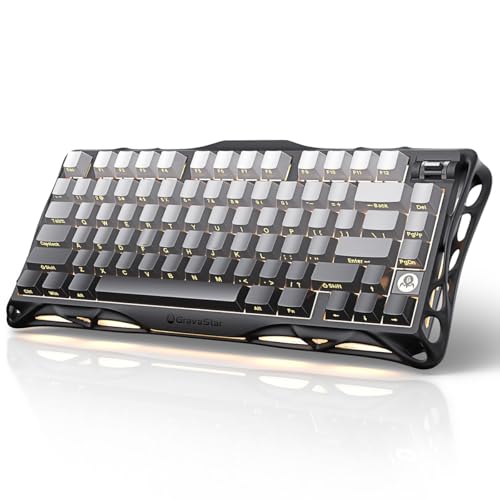 GravaStar Mercury K1 75% Wireless Mechanical Gaming Keyboard, Aluminum Alloy, Gasket Compact Custom Keyboard Hot-Swap Socket, Linear Switches, RGB Backlit - Gradient Black - color: Gradient Black