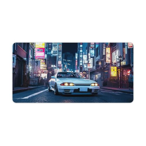 Large Ergonomic Gaming Mouse Pad Tokyo Nights JDM Japanese Style Street Racing Art Theme with Non-Slip Base Water-Resistant Surface and Stitched Edges, 30x60cm - color: Style-7, size: 30x60cm