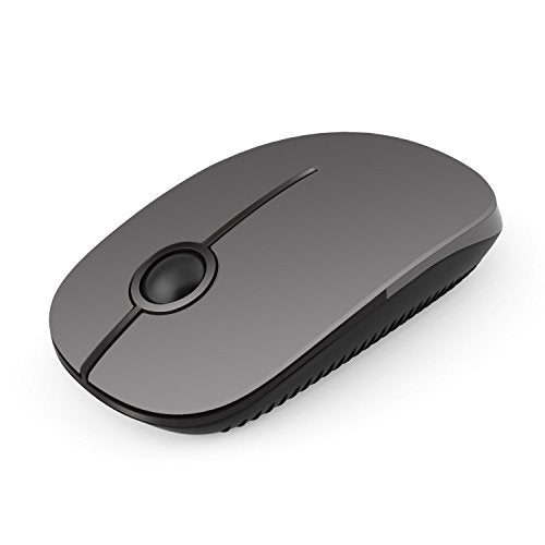 VssoPlor Wireless Mouse, 2.4G Slim Portable Computer Mice with Nano Receiver Quiet Silent Optical Laptop Mouse for Notebook, PC, Laptop, Computer-Black and Gray - color: Black and Gray
