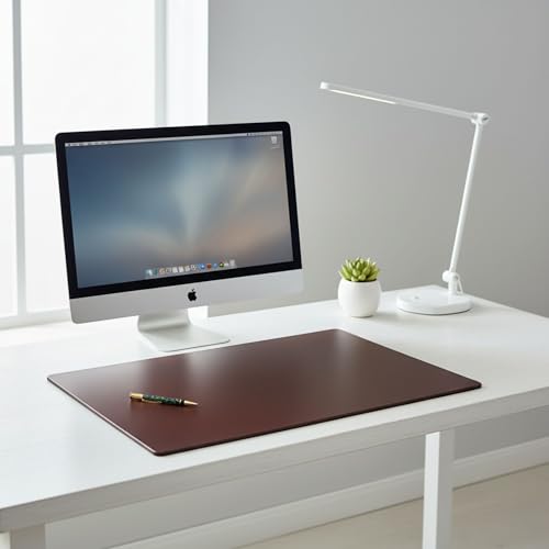 Dacasso Leather Desk Pad Without Side Rails - color: Chocolate Brown Leatherette, size: 24" x 38"