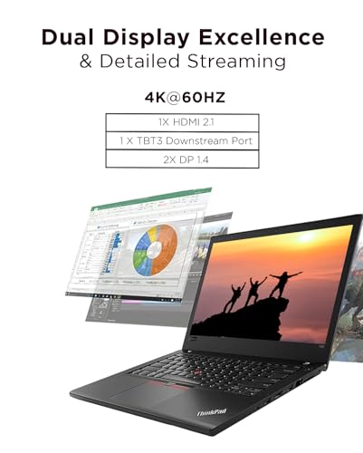 Lenovo ThinkPad Universal Thunderbolt 4 Dock, 4 Displays, Dynamic Power Charging up to 100W, Black