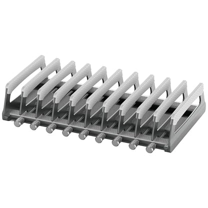 Elestoria 10-Slot Vertical Laptop Stand & Holder – Adjustable Aluminum Laptop Stand Vertical for Desk Fits 10 Devices, MacBook & Gaming Laptops (Up to 17.3”) – Space Saving Laptop Storage Rack - Grey - size: 10 - Slot