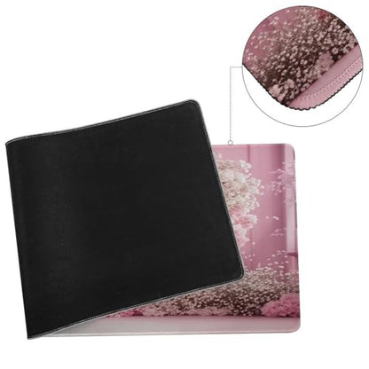 Valentine's Day Pink Cherry Blossom & Heart Large Extended Gaming Mouse Pad 31.5"x12" - XXL Computer Desk Mat for Keyboard and Mouse - Non-Slip Rubber Base & Durable Stitched Edges - color: Black-2, size: 31.5"Lx12"W