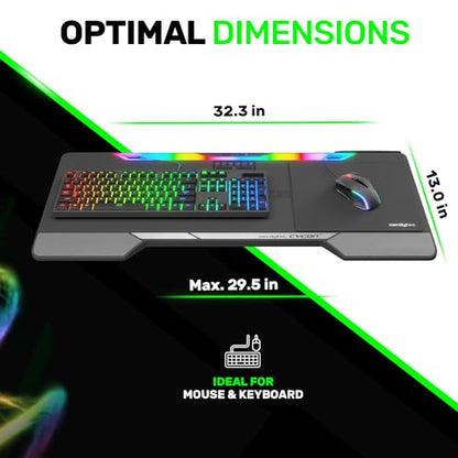 Couchmaster Lapboard³ with HORIZONLIGHT RGB Bar, Ultimate Ergonomic USB-Hub Gaming Lap Board for Couch and Bed, Large, Stable and Compatible with All Keyboards and Mice, Laptops, PCs, PS4/5, Xbox - color: Black Lapboard³