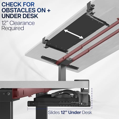 VIVO Extra Long Clamp-on Computer Keyboard and Mouse Under Desk Slider Tray, 34 x 11 inch Pull Out Platform Drawer, Black, MOUNT-KB15EB - color: Black, size: 34 inch