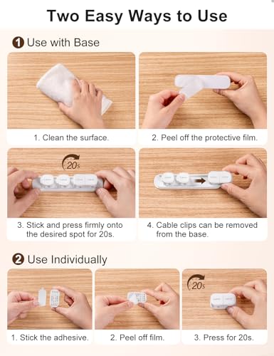 6 Pack Magnetic Cable Clips [1s Open/Lock], Laitver Cord Organizer Holder Strong Adhesive Desk Cable Management- Organize Charging Cords Neatly for Home, Office, Car,Desk, Nightstand - color: White