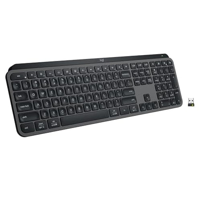 Logitech MX Keys S Wireless Keyboard, Low Profile, Fluid Precise Quiet Typing, Programmable Keys, Backlighting, Bluetooth, USB C Rechargeable, for Windows PC, Linux, Chrome, Mac - Graphite - color: Graphite, style: MX Keys S