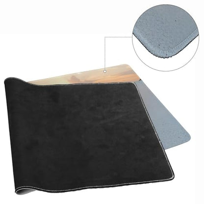 Ocean & Sunset Beach Scene Large Extended Gaming Mouse Pad (16x36in) - Durable Stitched Edges XXL Desk Mat for Keyboard and Mouse - Water Resistant & Non-Slip Rubber Base - color: black, size: 16x36in