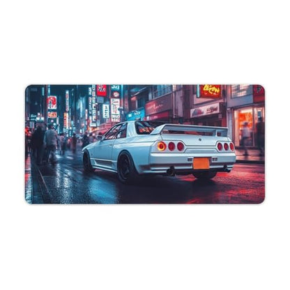 Large Ergonomic Gaming Mouse Pad JDM Street Art Japanese Cars in Tokyo Night Cityscape Theme with Non-Slip Base Water-Resistant Surface and Stitched Edges, 30x60cm - color: Style-4, size: 30x60cm