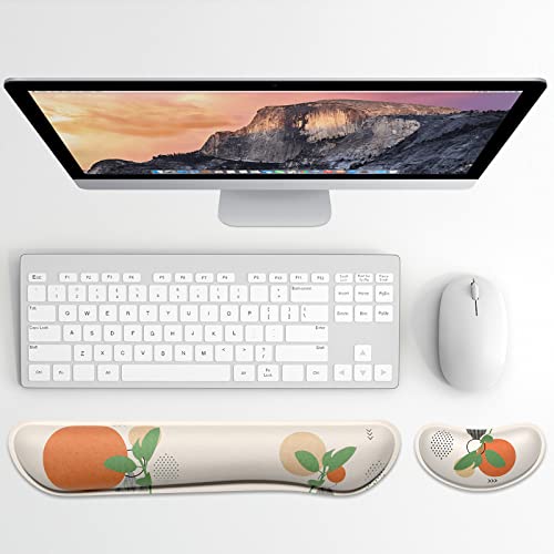 Dapesuom Enlarge Keyboard Wrist Rest, Memory Foam Wrist Cushion for Desk Mats Support, Typing Pain Relief Keyboard Mouse Pad Rests Set with Non-Slip Base for Gaming Laptop Office Computer, Painting - color: Abstract Painting