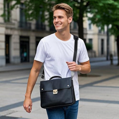 TiMOVO 57.1 Inch Shoulder Strap Replacement, Adjustable Laptop Bag Strap with Thick Soft Anti-Slip Pad and Metal Hooks for Computer Messenger Bag/Crossbody Bag/Briefcase/Duffel/Camera, Black