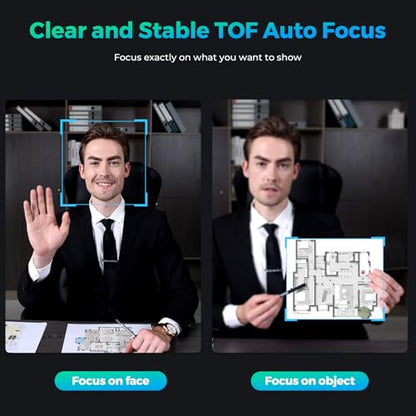 Angetube TrackCam 4K Webcam for PC/Mac - AI Tracking USB 3.0 Streaming Camera with Remote Control, Gesture Control, PTZ, HDR, Microphones, Web Camera for Desktop Computer, Laptop, Meeting, Video Call - color: 4K AI Webcam