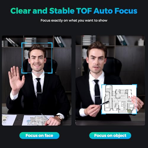 Angetube TrackCam 4K Webcam for PC/Mac - AI Tracking USB 3.0 Streaming Camera with Remote Control, Gesture Control, PTZ, HDR, Microphones, Web Camera for Desktop Computer, Laptop, Meeting, Video Call - color: 4K AI Webcam