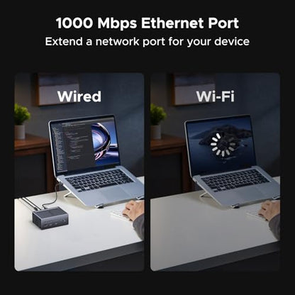 UGREEN Revodok Max 13-in-1 Thunderbolt 4 Docking Station, 40Gbps with 3×TBT4 (Dual 4K@60Hz max), 180W Total Power (96W Laptop Charging), 1Gbps Ethernet, SD/TF 3.0, 3.5mm Audio