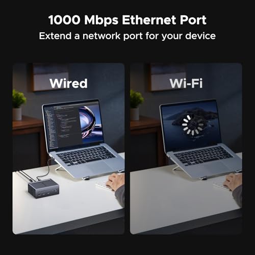 UGREEN Revodok Max 13-in-1 Thunderbolt 4 Docking Station, 40Gbps with 3×TBT4 (Dual 4K@60Hz max), 180W Total Power (96W Laptop Charging), 1Gbps Ethernet, SD/TF 3.0, 3.5mm Audio