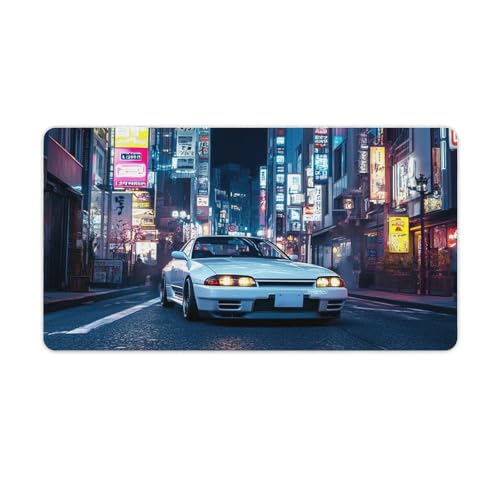 Large Ergonomic Gaming Mouse Pad Tokyo Nights JDM Japanese Style Street Racing Art Theme with Non-Slip Base Water-Resistant Surface and Stitched Edges, 40X75cm - color: Style-7, size: 40X75cm