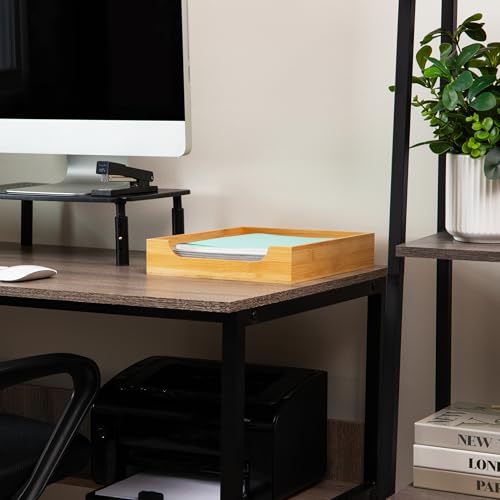 Mind Reader Paper Tray, Desktop Organizer, File Storage, Modern, Office, Bamboo, 10.25"L x 12.5"W x 2.25"H, Brown - size: Paper Tray