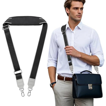 TiMOVO 57.1 Inch Shoulder Strap Replacement, Adjustable Laptop Bag Strap with Thick Soft Anti-Slip Pad and Metal Hooks for Computer Messenger Bag/Crossbody Bag/Briefcase/Duffel/Camera, Black