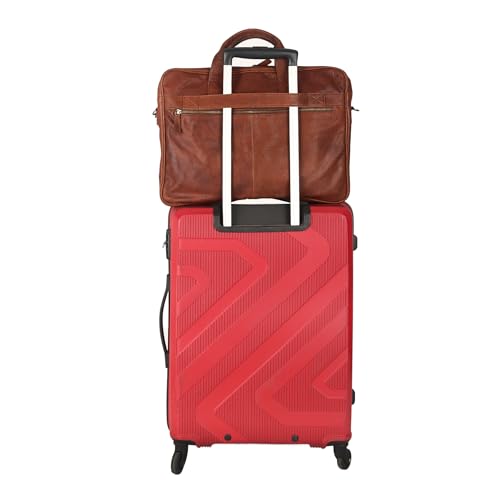 Leather briefcase 18 Inch Laptop Messenger Bags for Men and Women Best Office briefcase Satchel Bag (Wash Tan) - color: Wash Tan