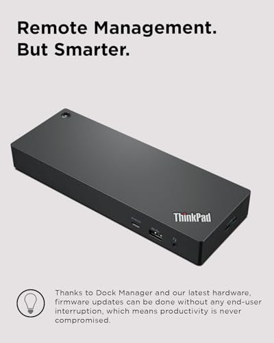 Lenovo ThinkPad Universal Thunderbolt 4 Dock, 4 Displays, Dynamic Power Charging up to 100W, Black
