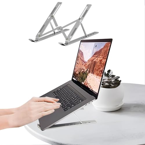 Generic Portable Laptop Stand, Aluminum, 10-15.6 inches, Adjustable Height, Silver - color: S-Silver, size: for 10"-15.6" Laptop
