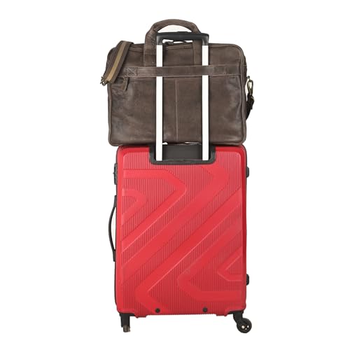 Leather briefcase 18 Inch Laptop Messenger Bags for Men and Women Best Office briefcase Satchel Bag (Grey) - color: Grey