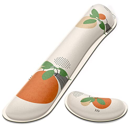 Dapesuom Enlarge Keyboard Wrist Rest, Memory Foam Wrist Cushion for Desk Mats Support, Typing Pain Relief Keyboard Mouse Pad Rests Set with Non-Slip Base for Gaming Laptop Office Computer, Painting - color: Abstract Painting