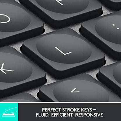 Logitech MX Keys Mini Minimalist Wireless Illuminated Keyboard, Compact, Bluetooth, Backlit, USB-C, Compatible with Apple macOS, iOS, Windows, Linux, Android, Metal Build - Graphite - color: Graphite, style: MX Keys Mini