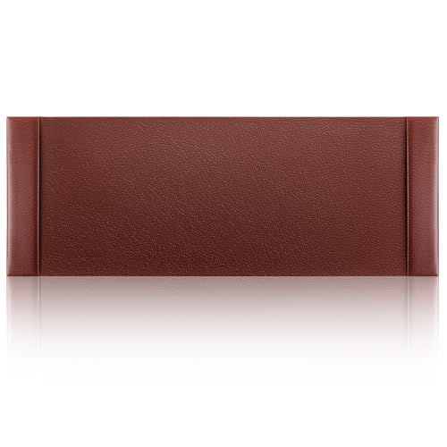 Leather Desk Pad Protector with Side Rails, Executive Office Desk Mat for Home Workspace, Writing Surface, Mouse & Keyboard Pad, Elegant Gift for Men Dad Husband(Brown,47.2 x 17 Inch) - color: Brown, size: 47.2 x 17 Inch