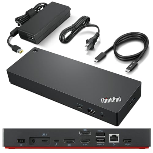 Lenovo ThinkPad Universal Thunderbolt 4 Dock, 4 Displays, Dynamic Power Charging up to 100W, Black