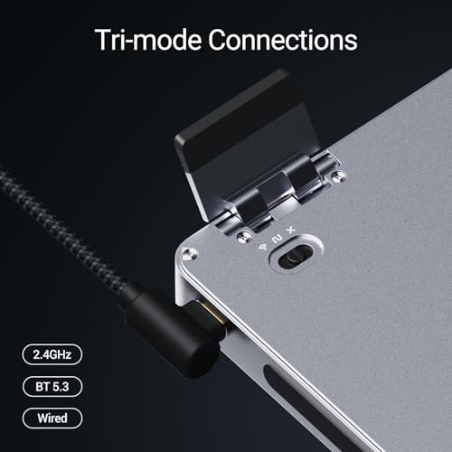 LOFREE Flow2 Low-Profile Mechanical Keyboard, Aluminum Alloy with Void Linear Switches, Rechargeable Wireless Keyboards with 3 Mode Connections for Windows, macOS (Silver with Silence, 68 Keys) - color: Silver with Silence, size: 68 Keys