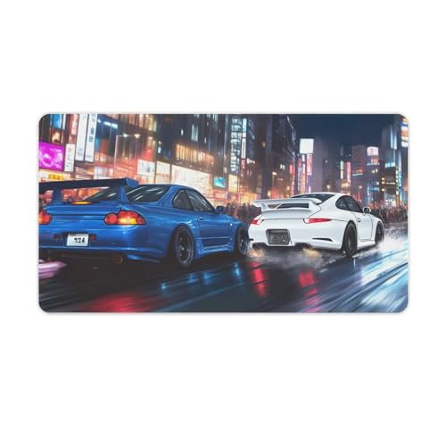 Large Ergonomic Gaming Mouse Pad Japanese JDM Tokyo Night Street Racing Japanese Style Theme with Non-Slip Base Water-Resistant Surface and Stitched Edges, 40X75cm - color: Style-5, size: 40X75cm