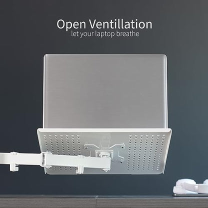 VIVO Fully Adjustable 13 to 32 inch Single Computer Monitor and Laptop Desk Mount Combo, Stand with Grommet Option, Fits up to 17 inch Laptops, White STAND-V002CW - color: White