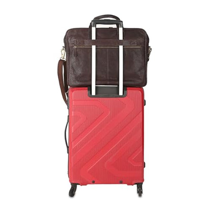 Leather briefcase 18 Inch Laptop Messenger Bags for Men and Women Best Office briefcase Satchel Bag (Brown) - color: Brown