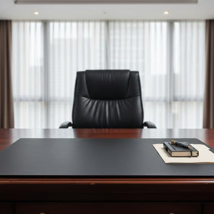 Dacasso Leather Desk Pad Without Side Rails - color: Black Leatherette, size: 24" x 38"