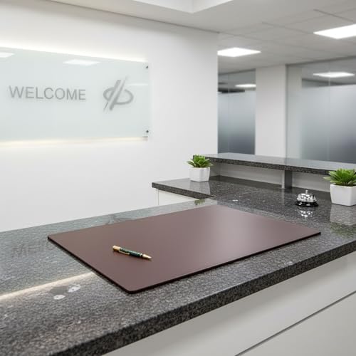 Dacasso Leather Desk Pad Without Side Rails - color: Chocolate Brown Leatherette, size: 24" x 38"