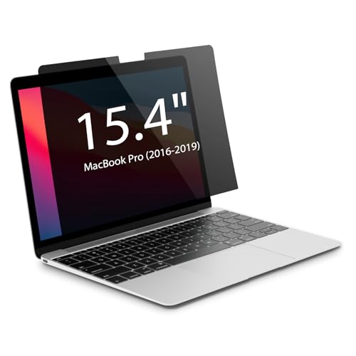 Magnetic Privacy Screen for MacBook Pro 15 inch (2016-2019), Model A1707, A1990, Detachable Screen Protector, Blue Light Blocking, Anti Glare Protector and Privacy Filter Shield - size: 15.4 inch